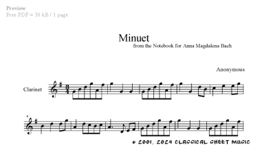 Thumb image for Anna M Bach Minuet in G Major