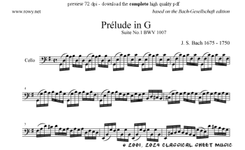 Thumb image for Prelude in G BWV 1007