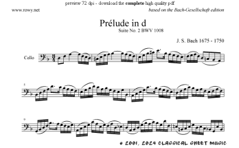 Thumb image for Prelude in d BWV 1008