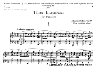 Thumb image for Intermezzo Op 117 No 1
