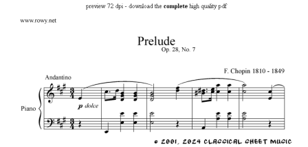 Thumb image for Prelude op 28 No 7