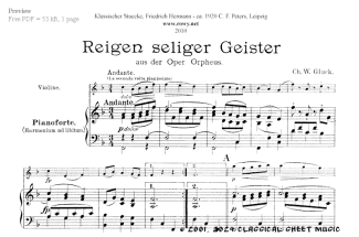 Thumb image for Orfeo Reigen seliger Geister vl pf