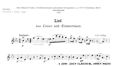 Thumb image for Lied Czaar und Zimmermann