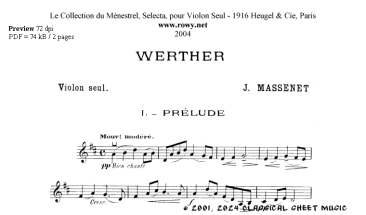 Thumb image for Werther Prelude
