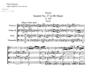 Thumb image for String Quartet No 17 K458