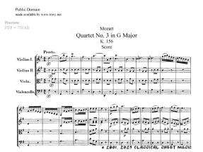 Thumb image for String Quartet No 3 K156