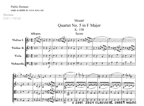 Thumb image for String Quartet No 5 K158