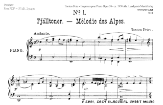 Thumb image for Esquisses pour piano Op 38 No 1 Melodie des Alpes