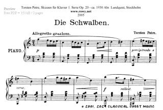 Thumb image for Skizzen fur Klavier Op 20 No 1 Die Schwalben