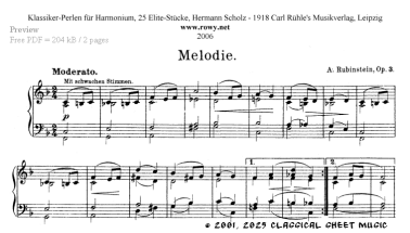 Free A. Rubinstein sheet music  Download PDF or print on