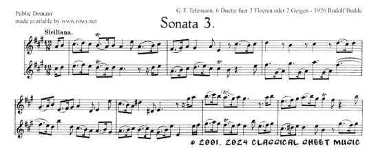 Thumb image for 6 Duets Sonate III fl vl