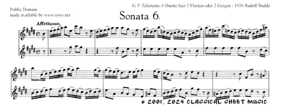 Thumb image for 6 Duets Sonate VI fl vl